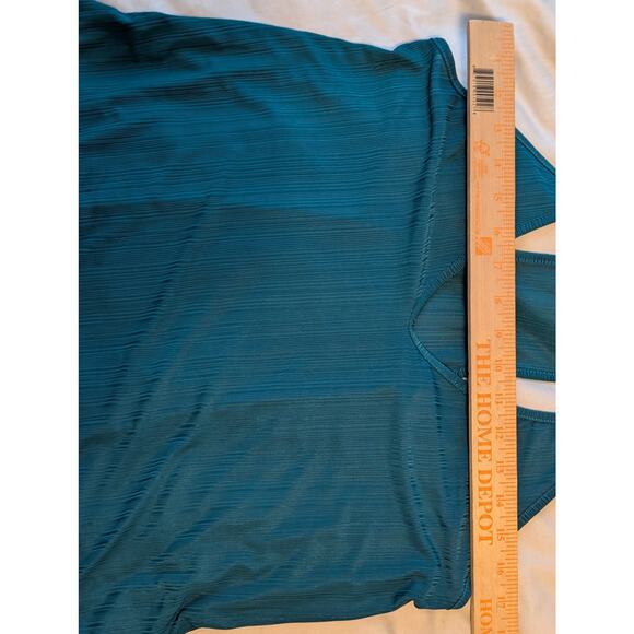 Intimately Free People Teal Ribbed V-Neck Racerback Tank Top Size S/P - Picture 6 of 6